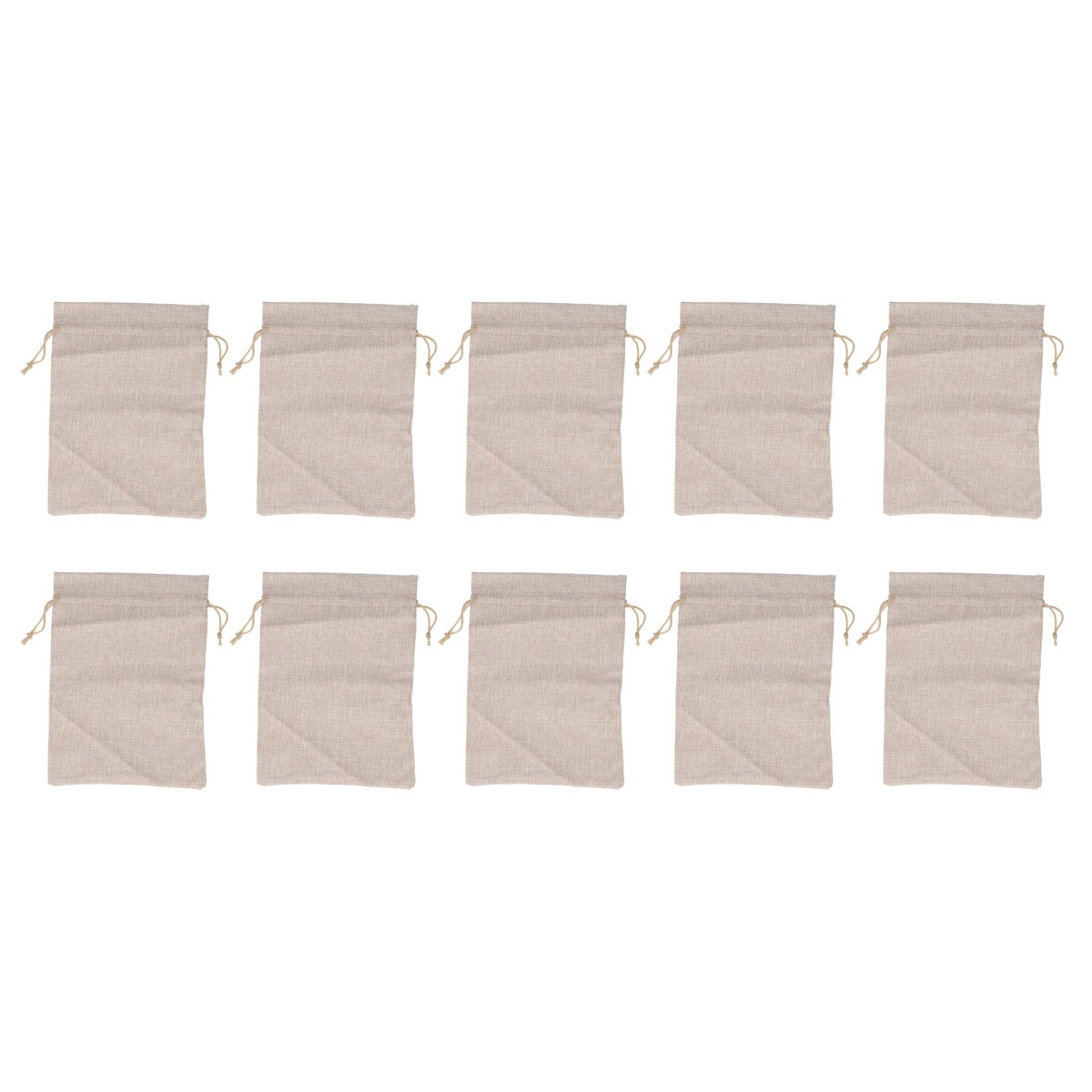 10Pcs Cotton Linen Bag Small Storage Drawstring Bag 9 X 6.7in Reusable Storage Bag for Bread Flowers