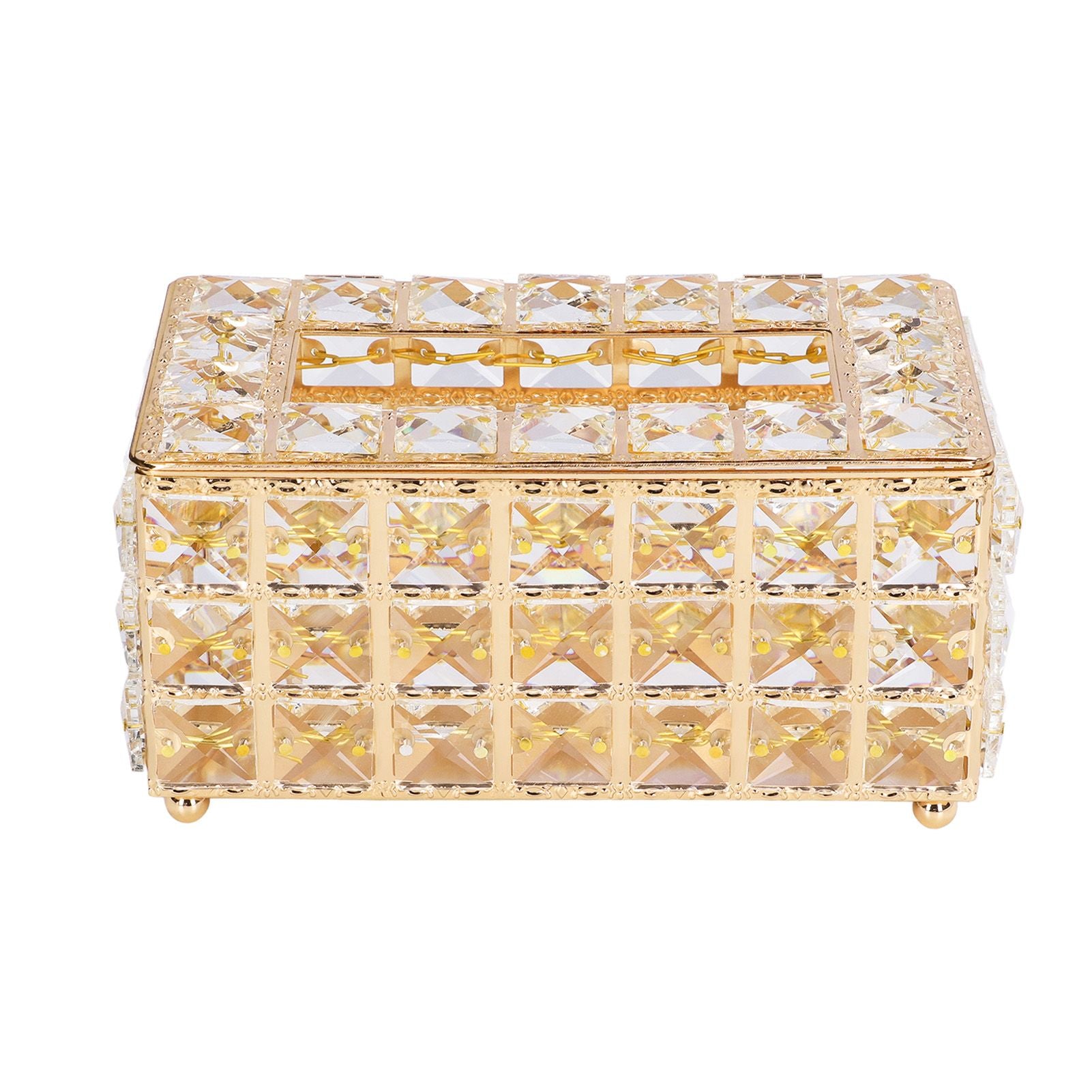 Tissue Box Holder Multifunctional Fashionable Design Exquisite Sturdy Durable Tissue HolderGold