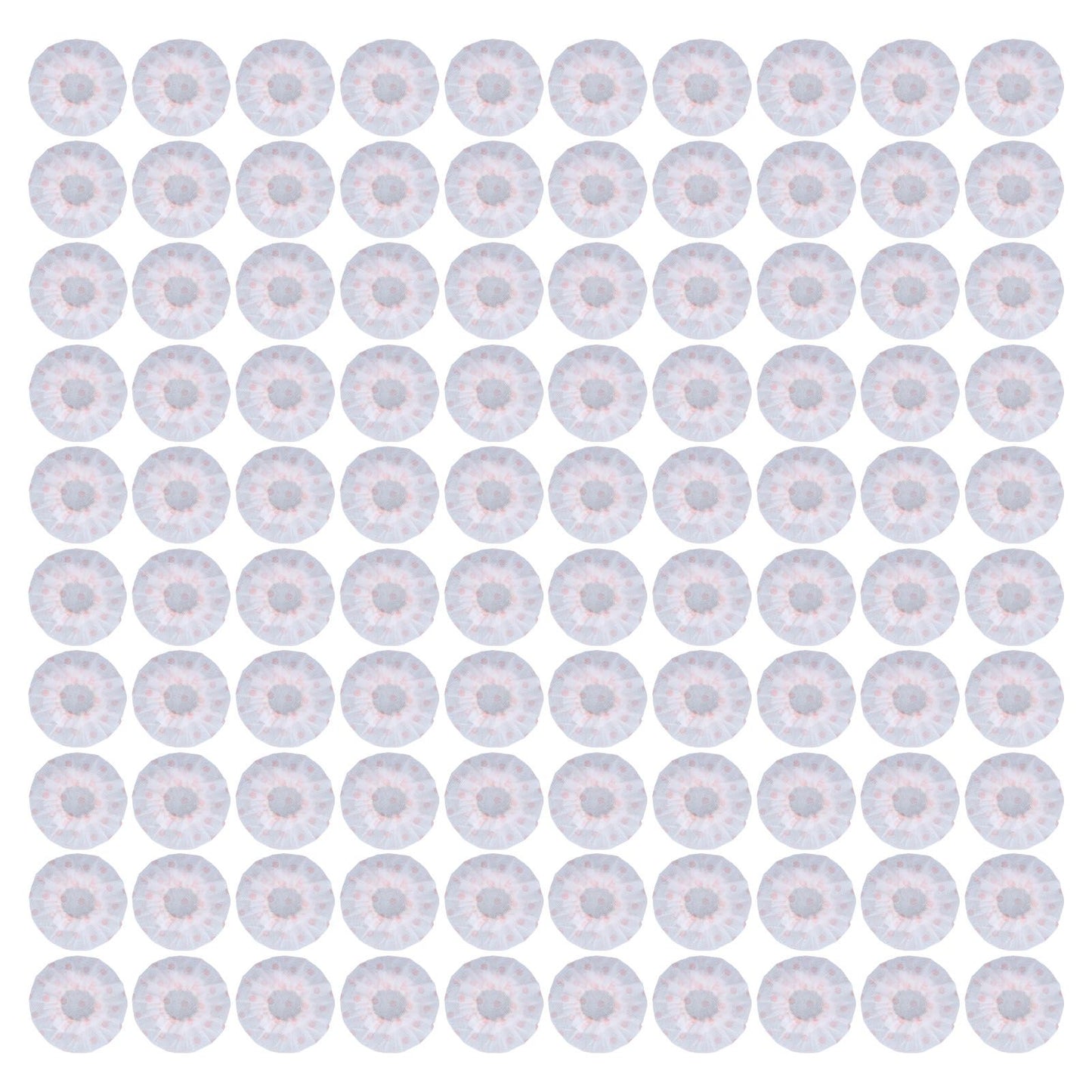 100Pcs Microphone Cover Dust Sweat Resistant Disposable Excellent Elasticity Reduce Noise Microphone CapsWhite Red Dot