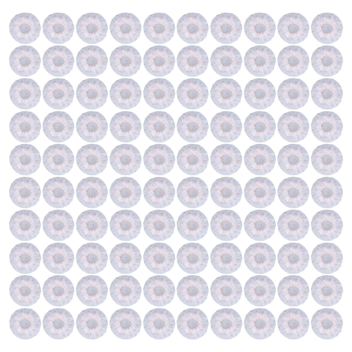 100Pcs Microphone Cover Dust Sweat Resistant Disposable Excellent Elasticity Reduce Noise Microphone CapsWhite Red Dot