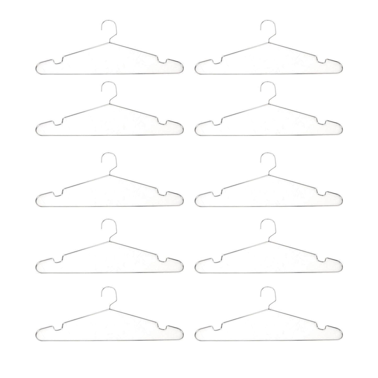 10pcs Clothes Hangers Stainless Steel Heavy Duty Prevent Slip Space Saving Coat Drying Hangers