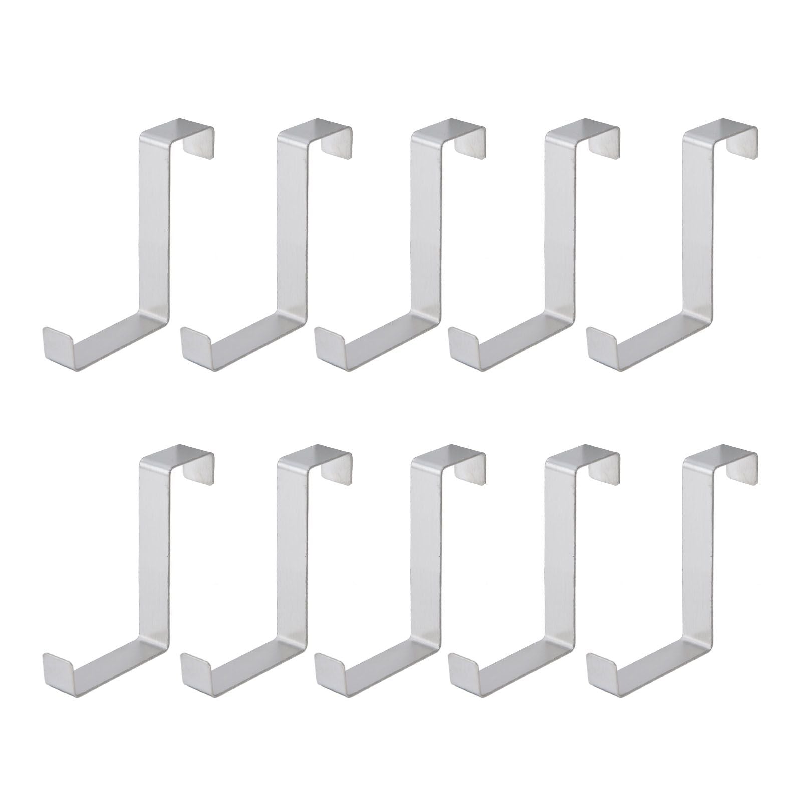 10Pcs Stainless Steel Cabinet Door Hook Waterproof Z Shaped Reversible Door Hanger for Kitchen Apartment