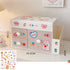 Desktop Storage Box Cute Plastic Drawer Desktop Storage Box Large Capacity Cosmetic Box for Office Home Light Pink