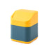 Desktop Trash Can Cute Drop Resistant Portable Tiny Desktop Garbage Bin with Detachable Lid for Car and Home Flip [Yellow Navy]