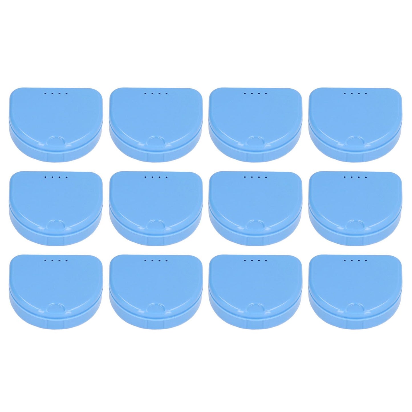 12 Pcs Denture Box Plastic Tooth Dental Orthodontic Retainer Compact Storage Case