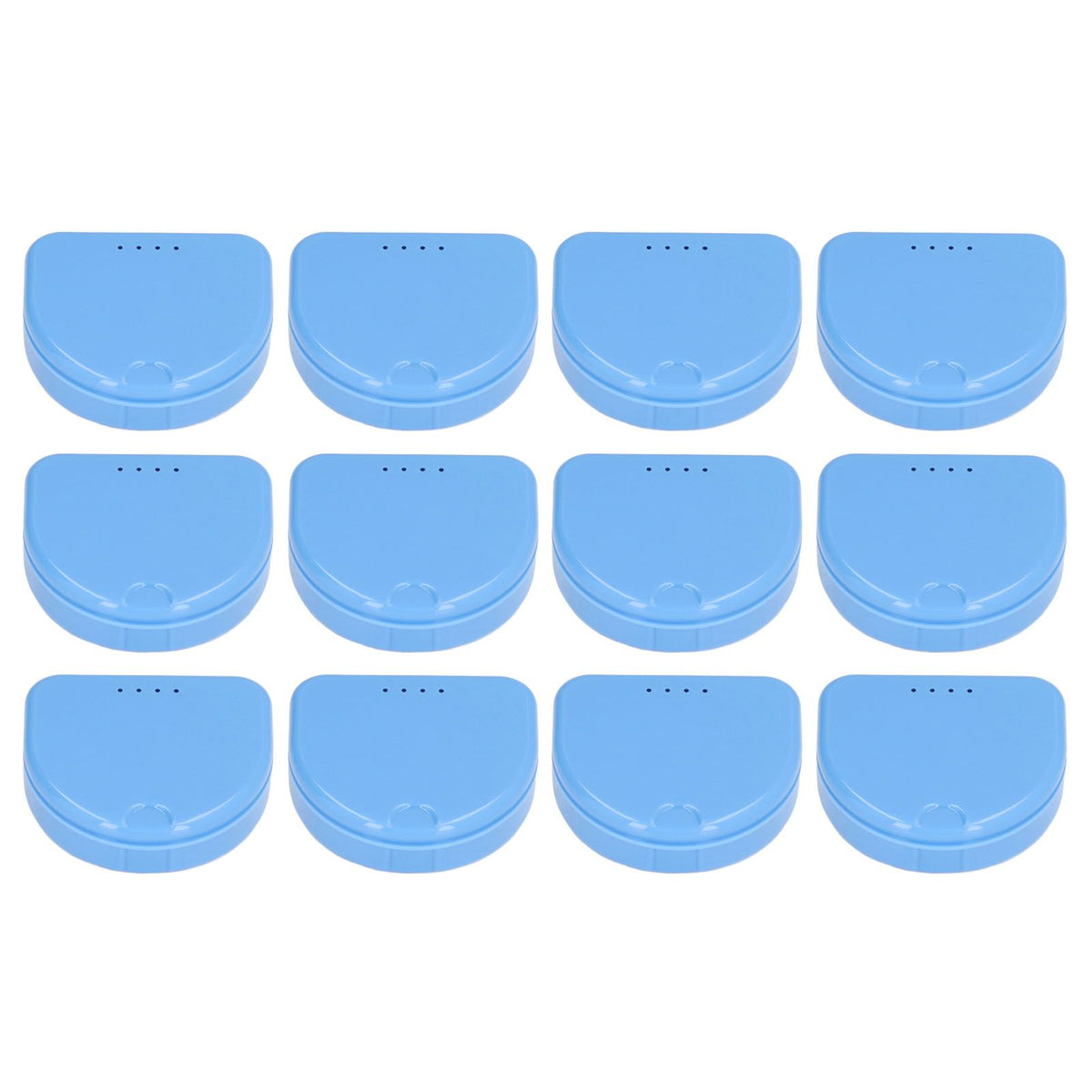12 Pcs Denture Box Plastic Tooth Dental Orthodontic Retainer Compact Storage Case