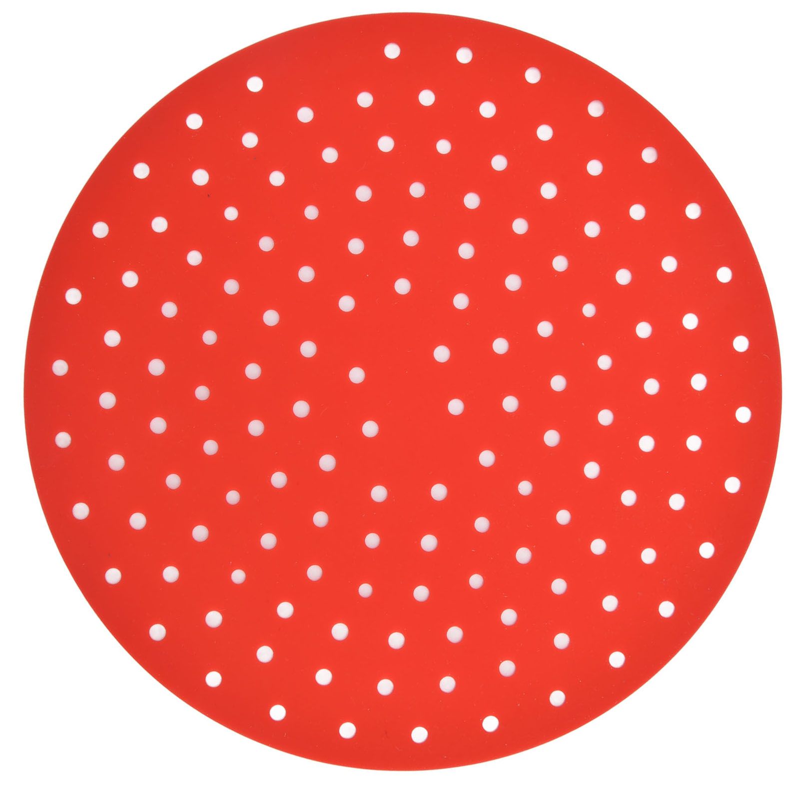 20cm Anti Slip Round Cooking Fryer Mat Anti Sticking Silicone Steamer Liners For KitchenRed