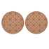 2pcs Cork Coasters Safety Design Convenient Practical Glossy Thick Rustic Style Wooden Decoration for KitchensPlaid
