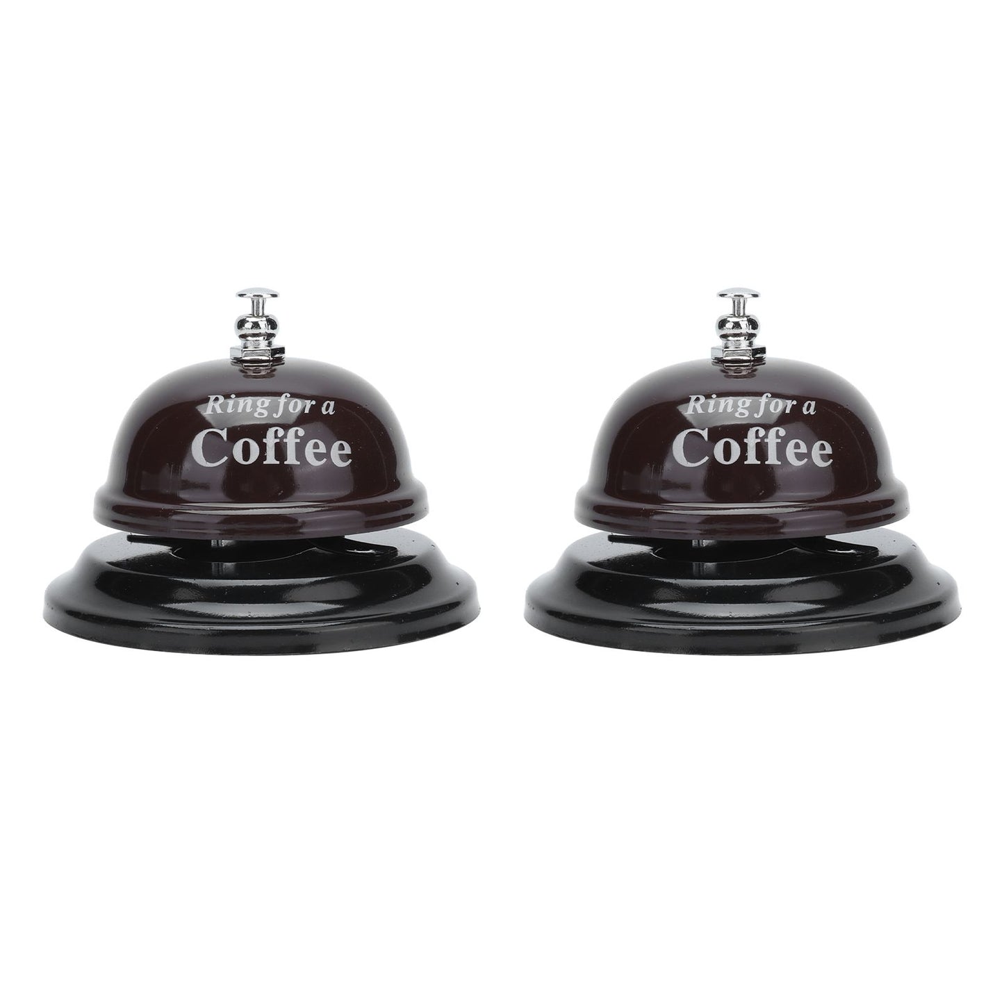 2Pcs Service Bell Exquisite Clear Sound Classic Shape Polishing Glossy Nonslip Base Call Bell for Hotel Restaurant HomeCoffee