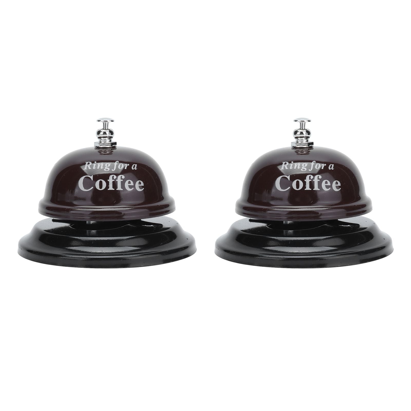 2Pcs Service Bell Exquisite Clear Sound Classic Shape Polishing Glossy Nonslip Base Call Bell for Hotel Restaurant HomeCoffee