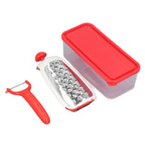 Vegetable Cutter 4 in 1 Multifunctional Stainless Steel Portable Lightweight Easy Operation Veggie ChopperRed