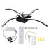 LED Ceiling Light Wavy Shape 3 Color Dimming Wrought Iron Ceiling Fixture with Remote Control Black AC110‑265V