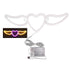 Heart Shaped Neon Light Safe Energy Saving Dual Power Heart Shaped Wings Neon Sign for Valentine&
