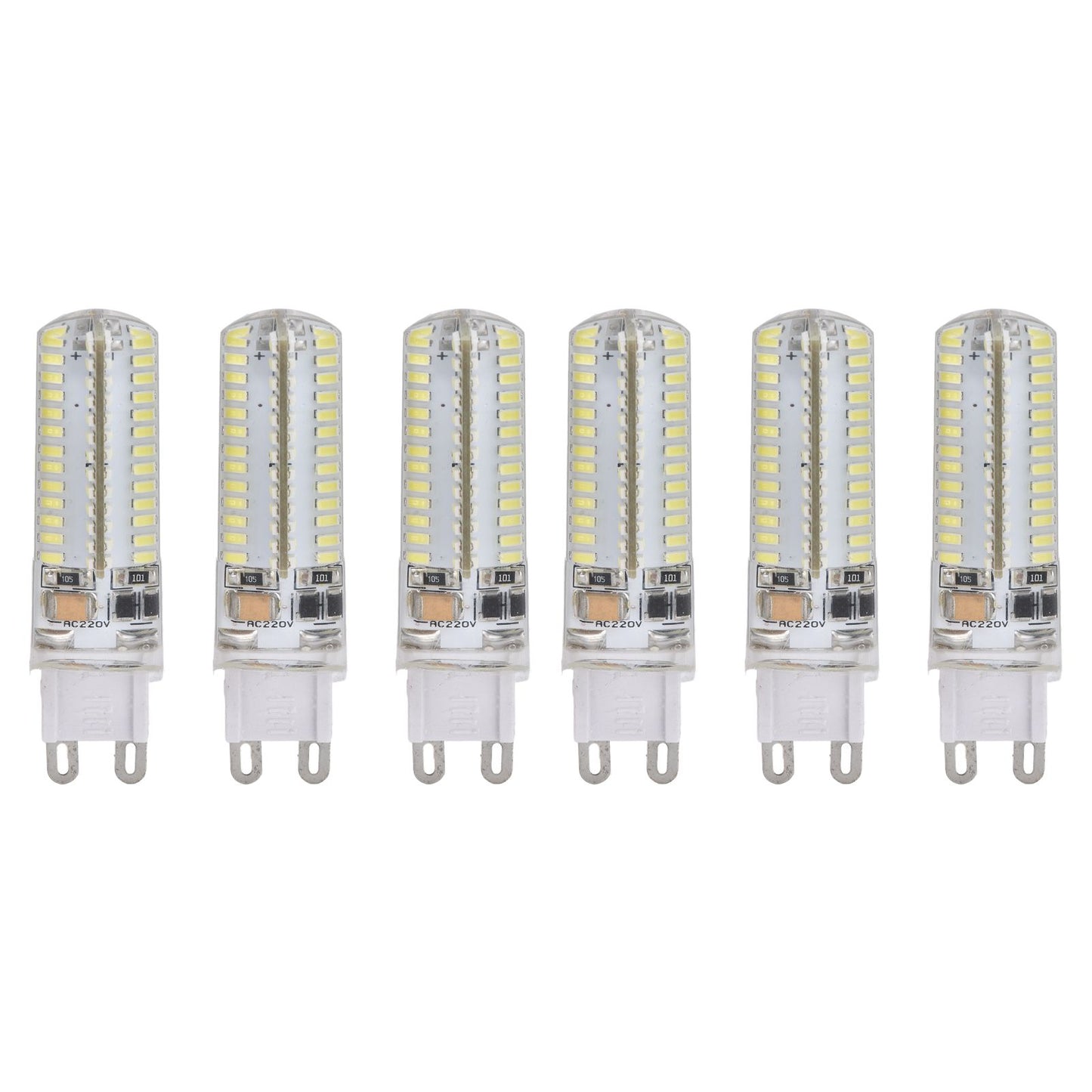 6Pcs G9 Silicone Bulbs 5W 104LED Light Bulb IP45 Waterproof for Home Chandelier Wall Lamp 220VWarm Light