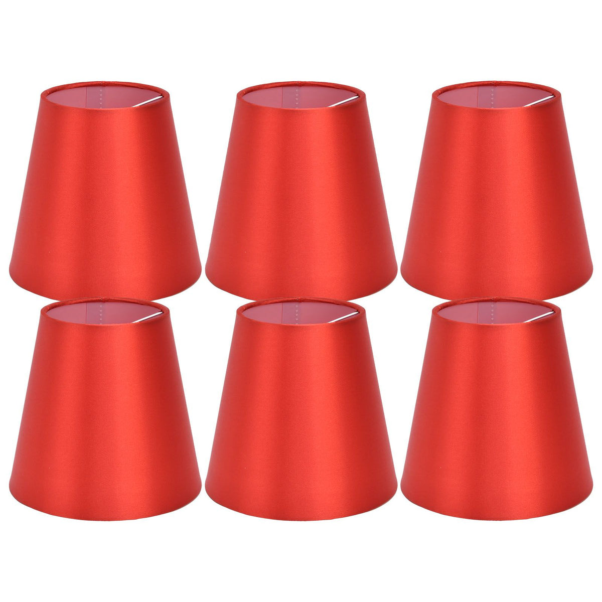 6PCS E14 Lamp Shade Fabric Lampshade Table Lamp Ceiling Lamp Shade for Bedroom Living RoomBright Red PX150