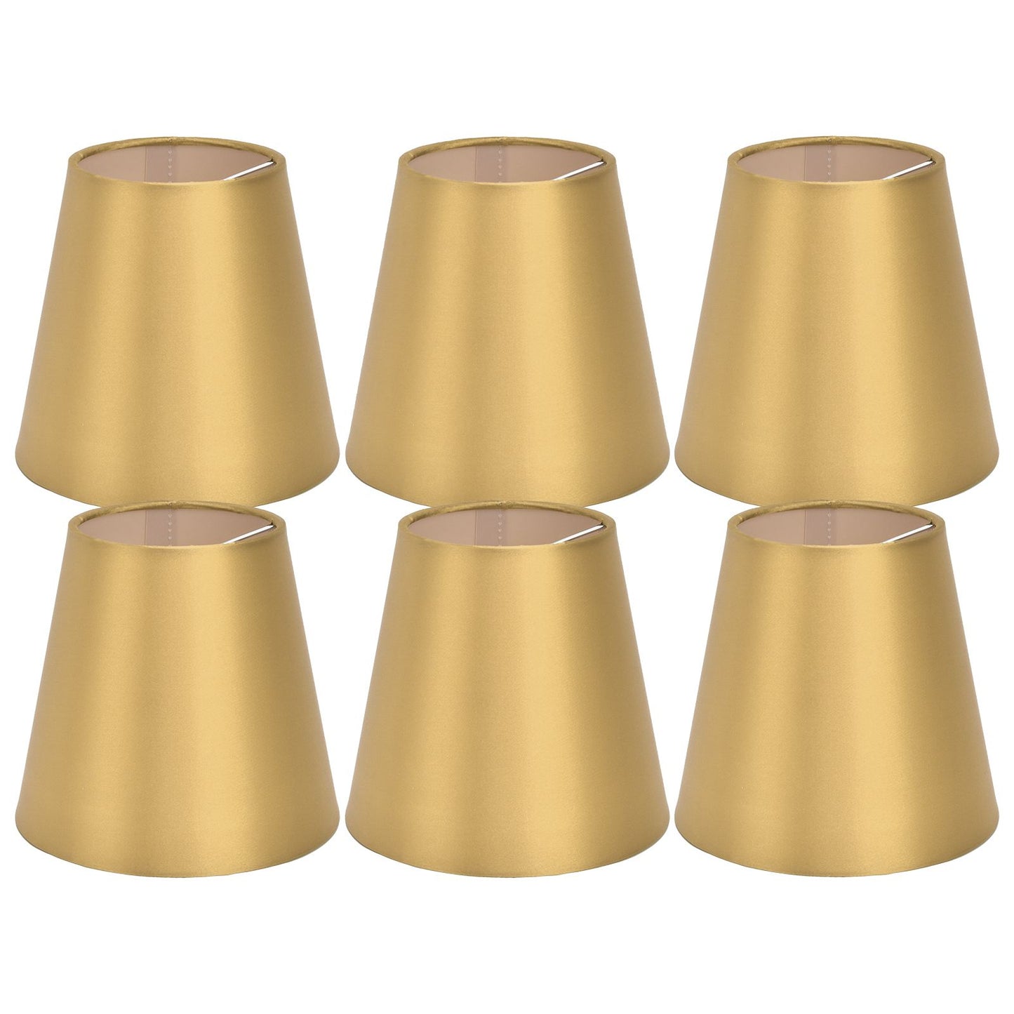 6PCS E14 Lamp Shade Fabric Lampshade Table Lamp Ceiling Lamp Shade for Bedroom Living RoomGold PX153