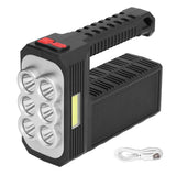 6LED Flashlight Multifunctional Hand Light USB Charging 4 Mode Waterproof Flashlight for Outdoor Camping