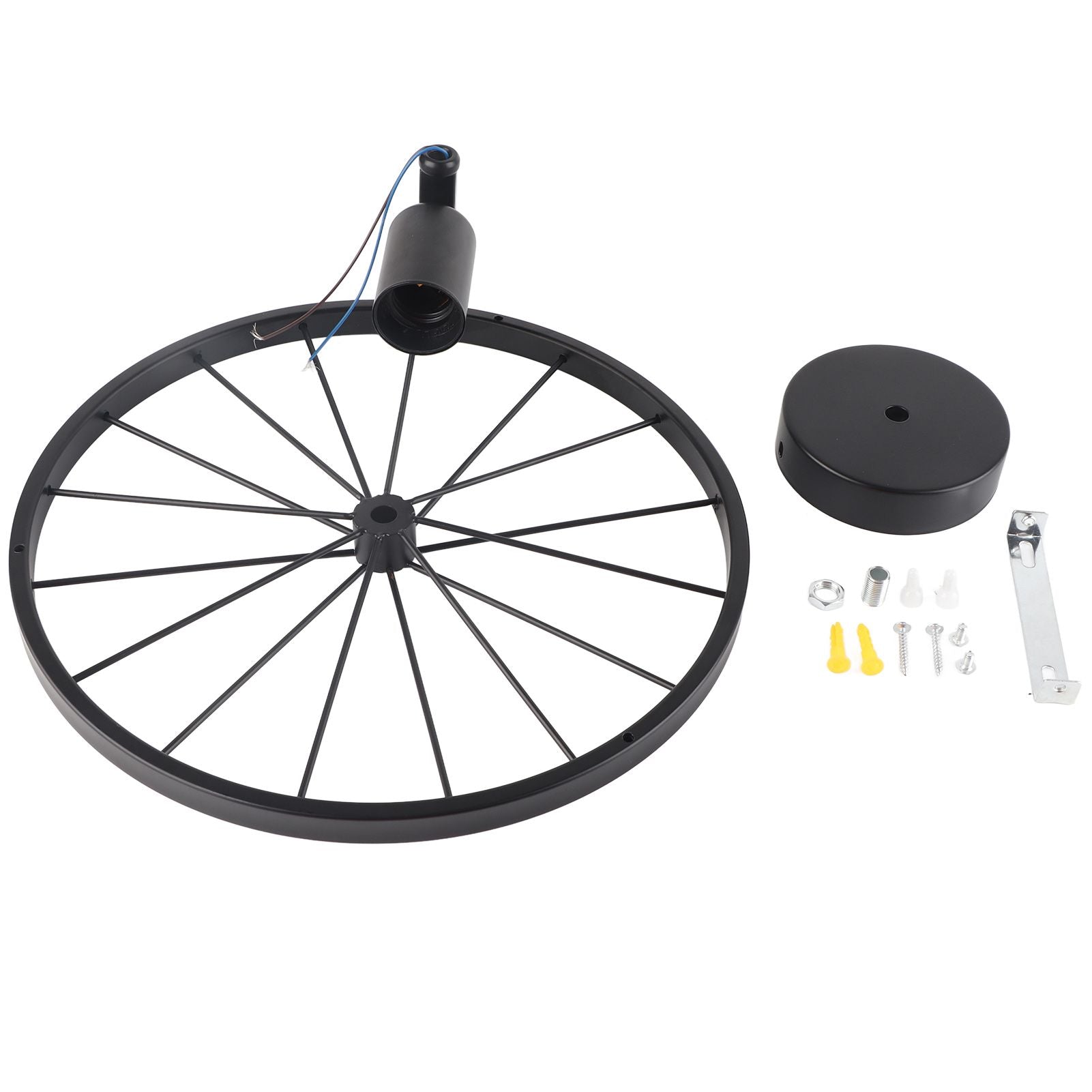 Wall Lamp Decorative Wheel Light Retro Industrial Style Iron for Balcony Corridor Black
