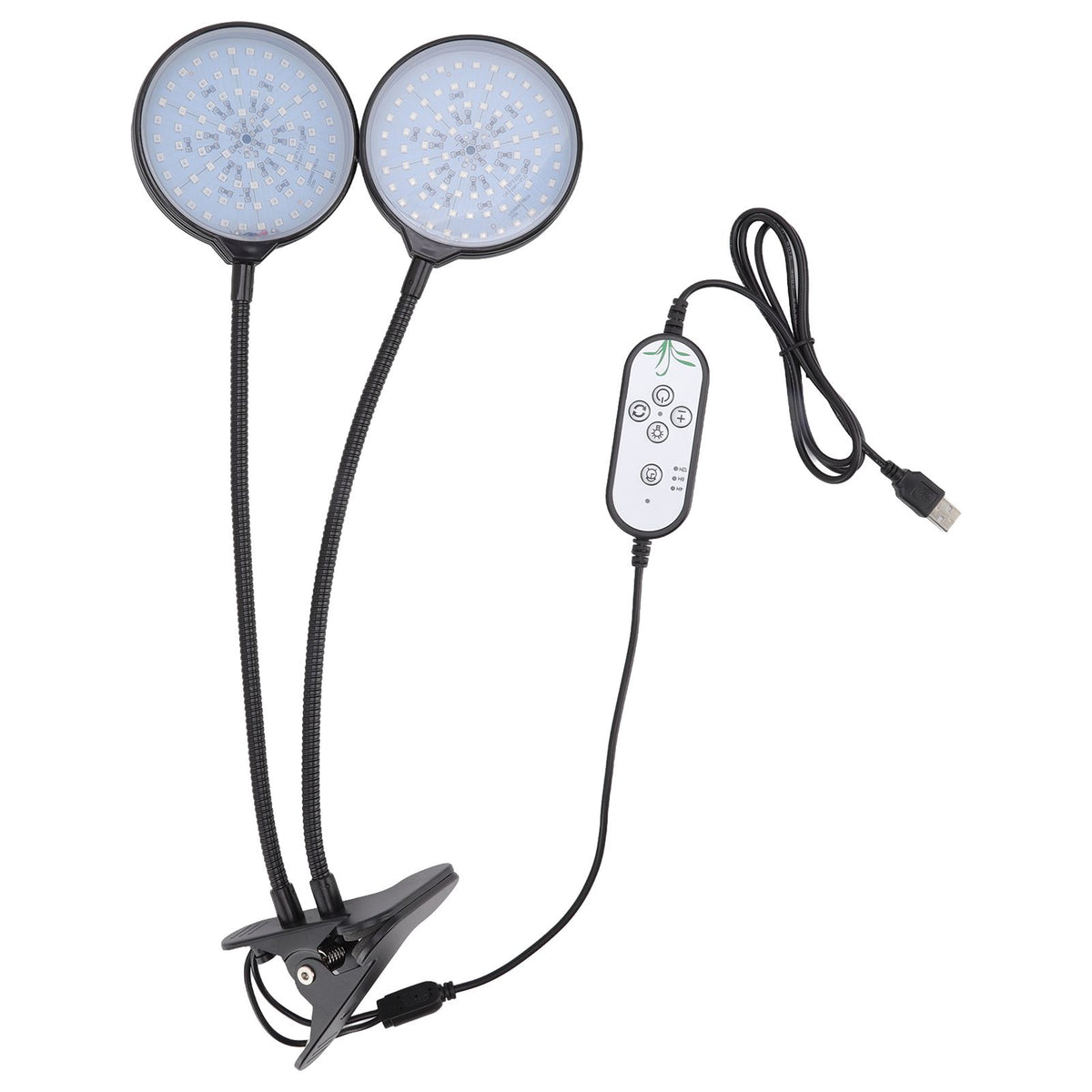 30W Double Head LED Plant Growing Lights Clip On 5 Level Brightness Grow Lamp for Indoor Plants