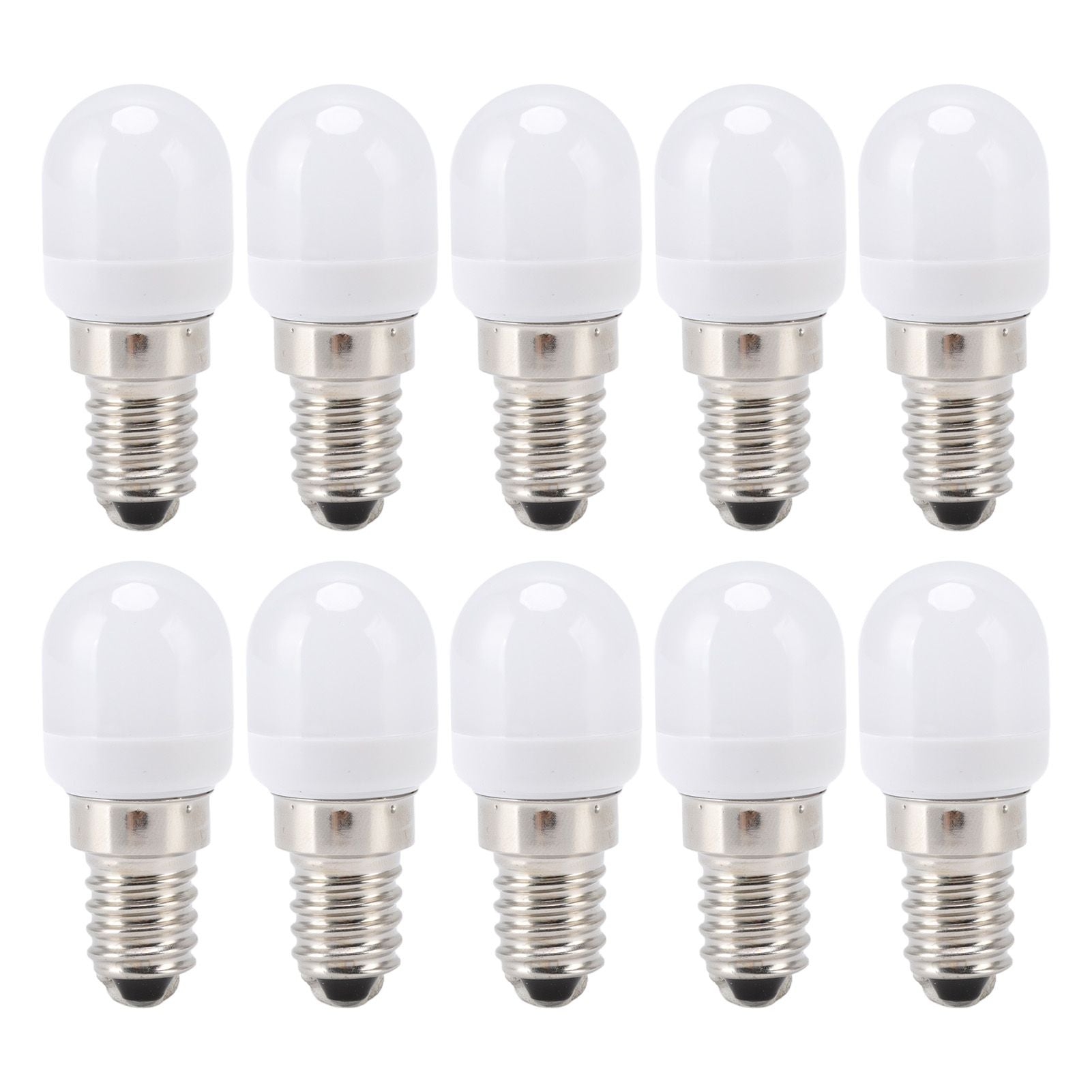 10Pcs E14 Light Bulb Stainless Steel 1.5W 220V LED Bulb for Chandelier Ceiling Cabinet Wall Table Lamps Warm White Light