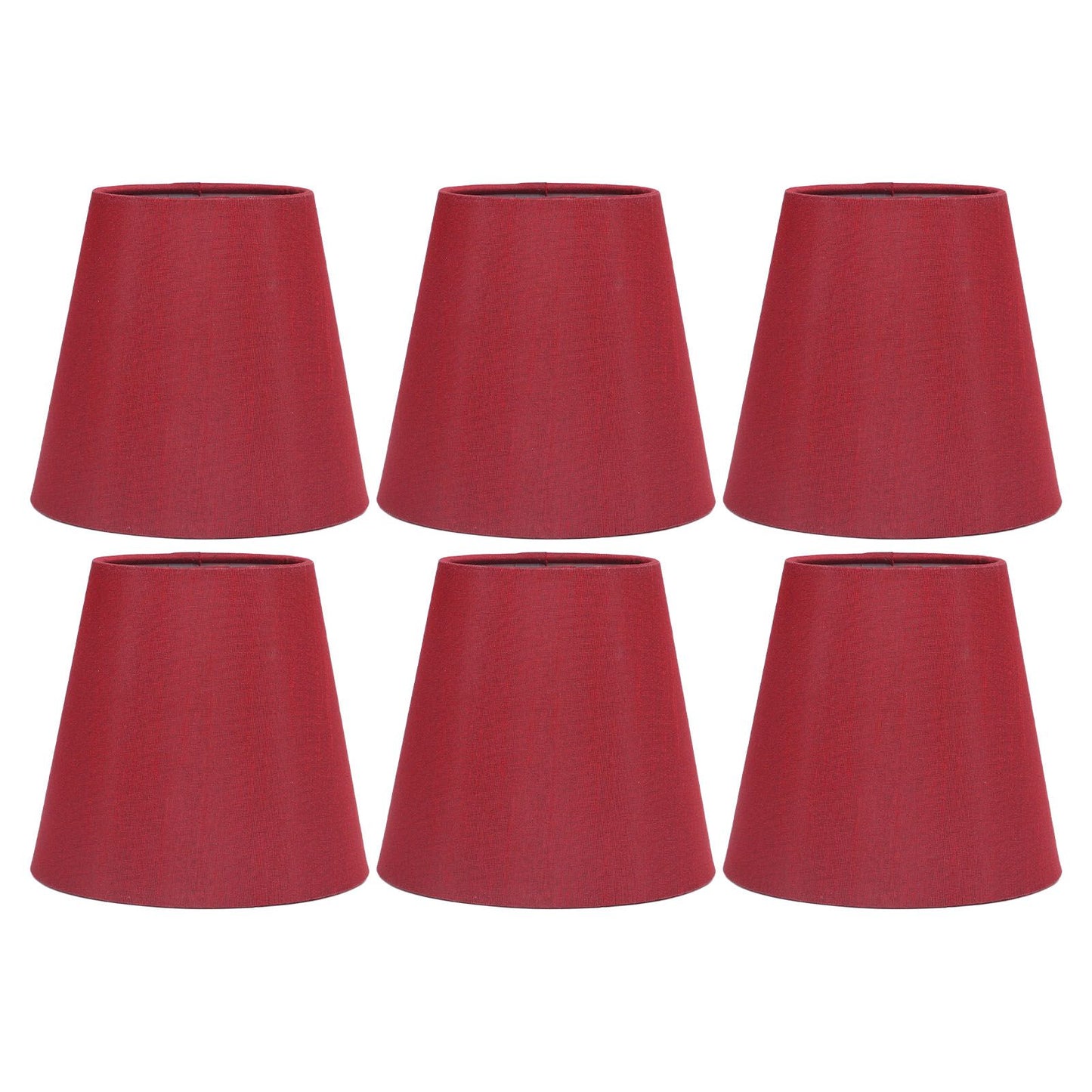 6PCS Fabric Lampshade Modern Simple Good Light Transmission Table Lamp Shade for E14 Bulb Miniature Bulb for Ceiling Lamp A3 01 Wine Red