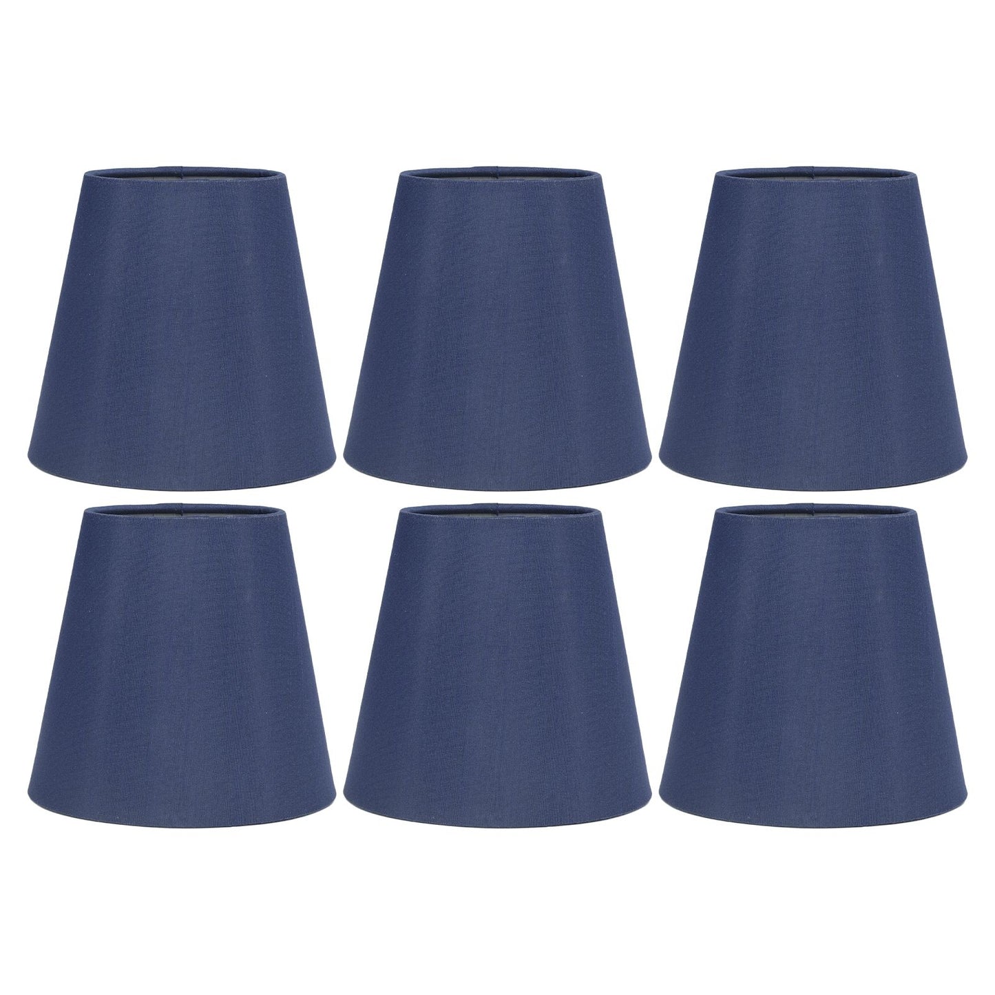 6PCS Fabric Lampshade Modern Simple Good Light Transmission Table Lamp Shade for E14 Bulb Miniature Bulb for Ceiling Lamp A3 02 Dark Blue