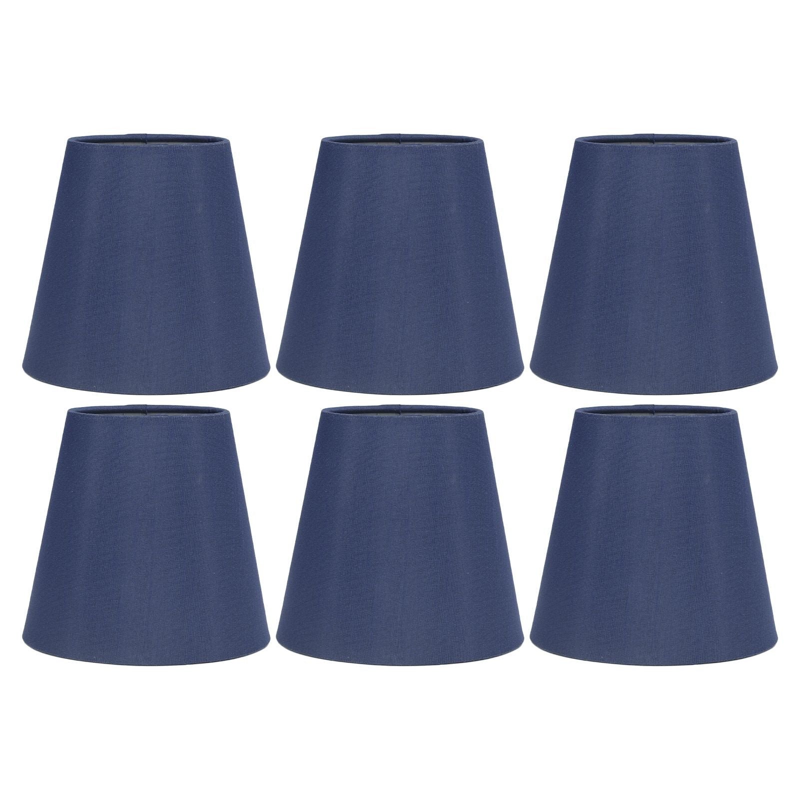 6PCS Fabric Lampshade Modern Simple Good Light Transmission Table Lamp Shade for E14 Bulb Miniature Bulb for Ceiling Lamp A3 02 Dark Blue