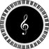 Musical Note Black White Piano Key Printed Round Carpets Area Rugs for Home Living Room Bedroom Floor Decoration