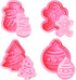 4 Pcs Christmas Biscuits Cutters Set Christmas Tree Snowman Gingerbread Egg Stamper Spring Loaded Handle Cutter