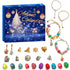 Christmas Advent Calendar DIY Charm Beads and 2 Bracelets 24 Days Countdown Calendar Christmas Gift for Kids Girls