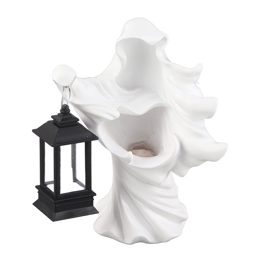 Resin Ghost with Lantern Resin Ghost Hell Messenger Statue Halloween Sculpture Garden Yard Decoration