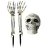 Halloween Glowing Skeleton Head Hands Arms Stakes Luminous Outdoor Decor for Lawn Garden Yard Haunted House Props
