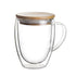 Transparent Double Wall Cup with Lid Thickened Coffee Cup Double Milk Cup
