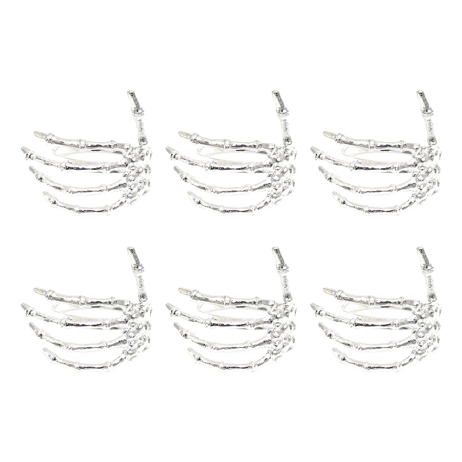 Wine Tableware Halloween Napkin Buckle Ghost Hand Napkin Ring Alloy Napkin Ring Silver