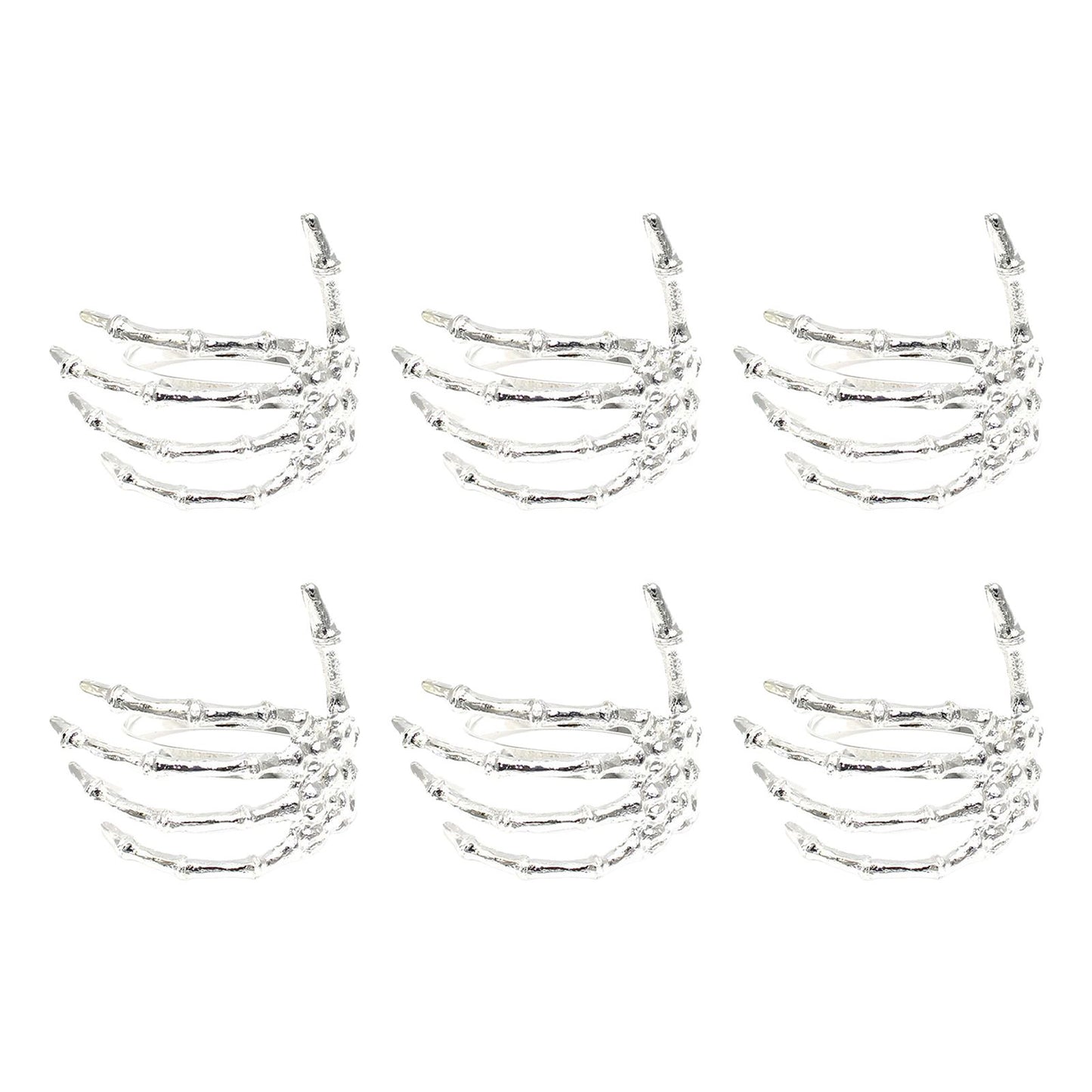 Wine Tableware Halloween Napkin Buckle Ghost Hand Napkin Ring Alloy Napkin Ring Silver