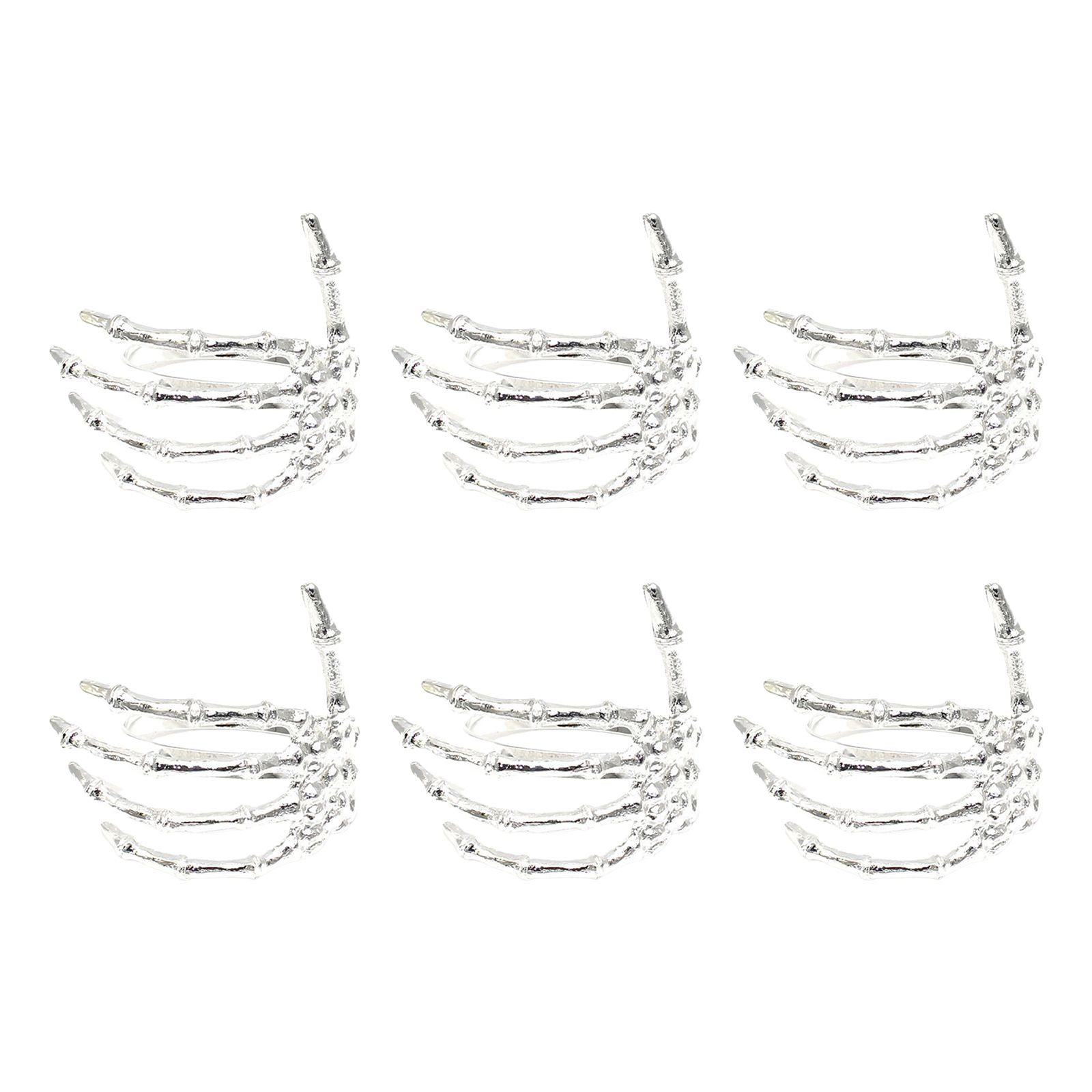 Wine Tableware Halloween Napkin Buckle Ghost Hand Napkin Ring Alloy Napkin Ring Silver
