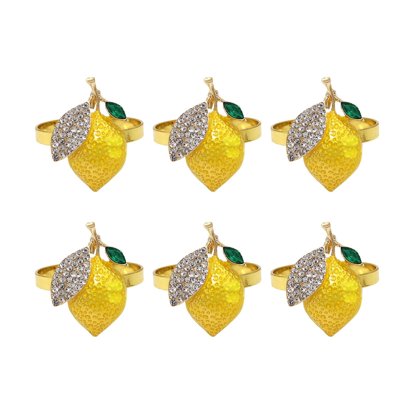 6 PCS Strawberry and Lemon Napkin Rings Alloy Napkin Rings Napkins Rings