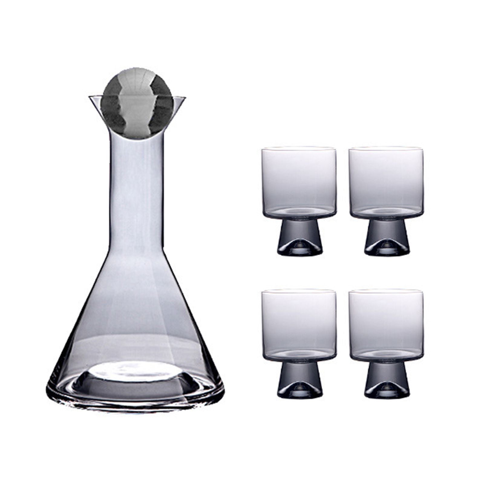 Glass Set Retro Thick Glass Water Pitcher Large Capacit Bedside Water with Water Cup
