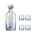 Bedside Glass Pitcher Set 4 Cups Lid 1200ml Capacity Drinking Glasses for Nightstand Colorful