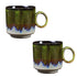 2pcs Ceramic Coffee Mug Special Active Glaze Large Coffee Mug for Office 150ml Capacity Green