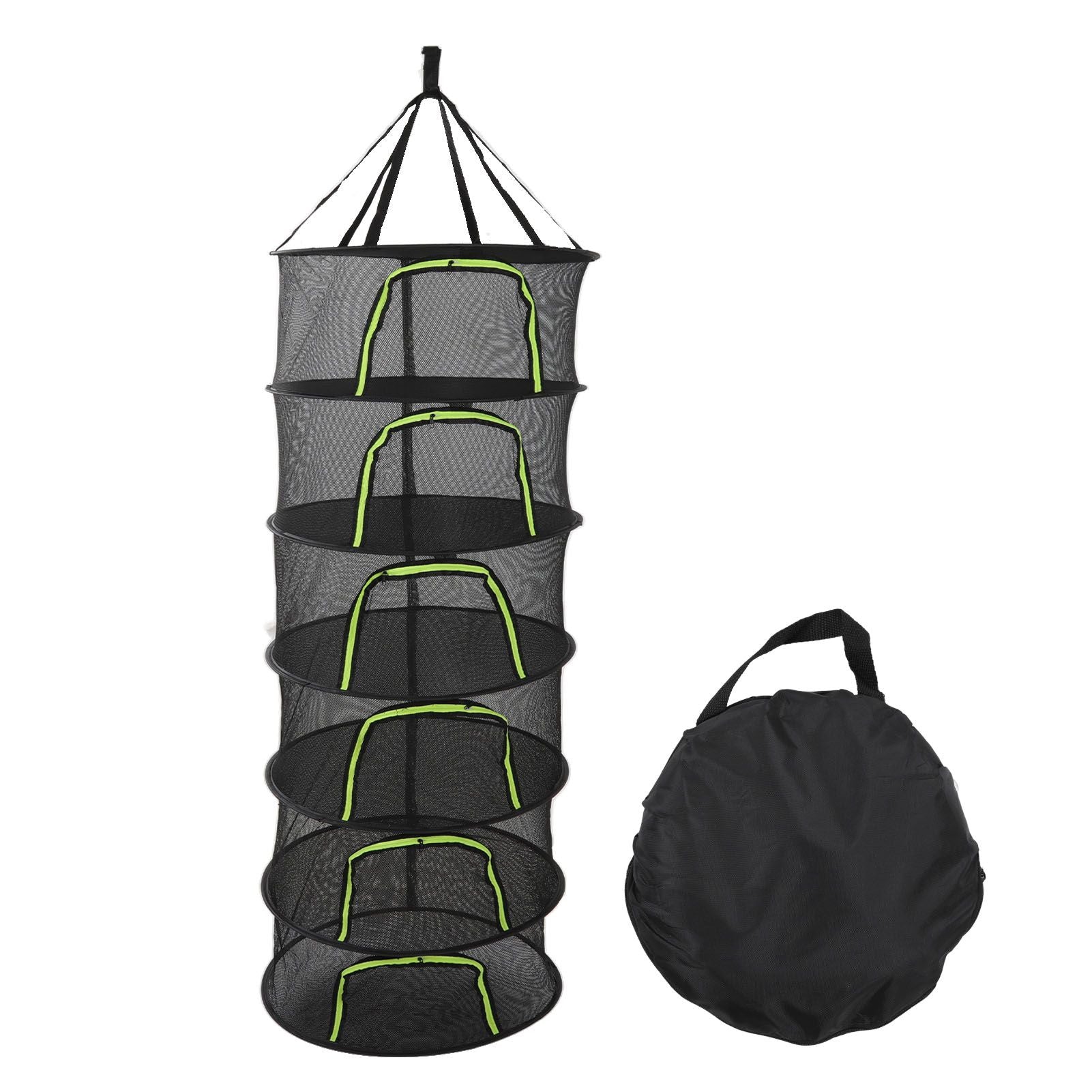 Foldable Plant Drying Net Multilayer Zipper Closure Design 60cm Diameter Herb Buds Dry Net with Storage Bag 6 Layers