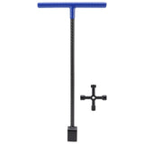 Steel Water Meter Key Wrench Multifunction T Handle Curb Key With 4 Way Utility Tool for Valves Faucets Blue