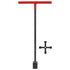 Steel Water Meter Key Wrench Multifunction T Handle Curb Key With 4 Way Utility Tool for Valves Faucets Red