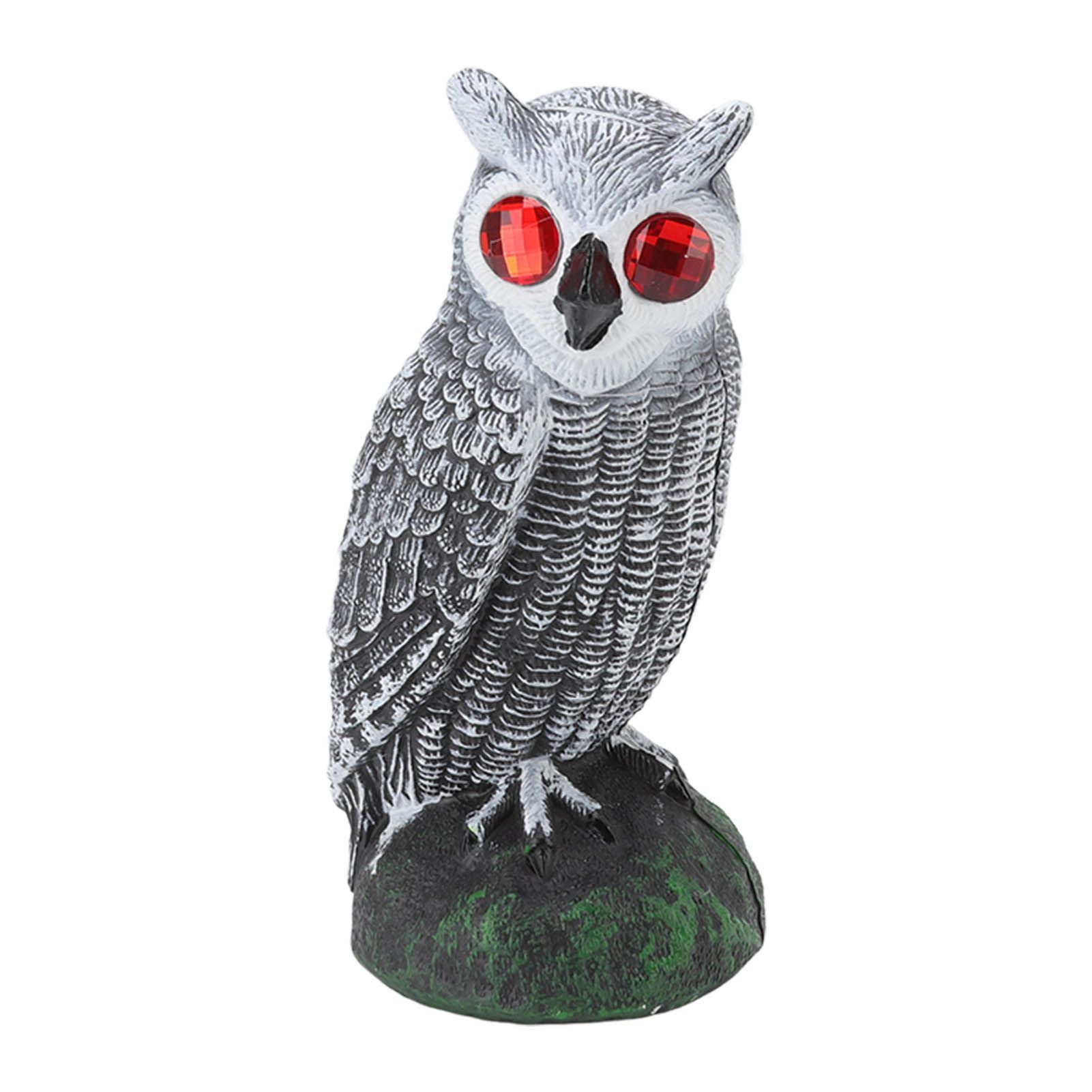 Owl Bird Deterrent Garden Plastic Red Eyes Owls to Keep Birds Away Fine Details Wear Resistant Owls to Keep Birds Away Elbow Cat Plain White
