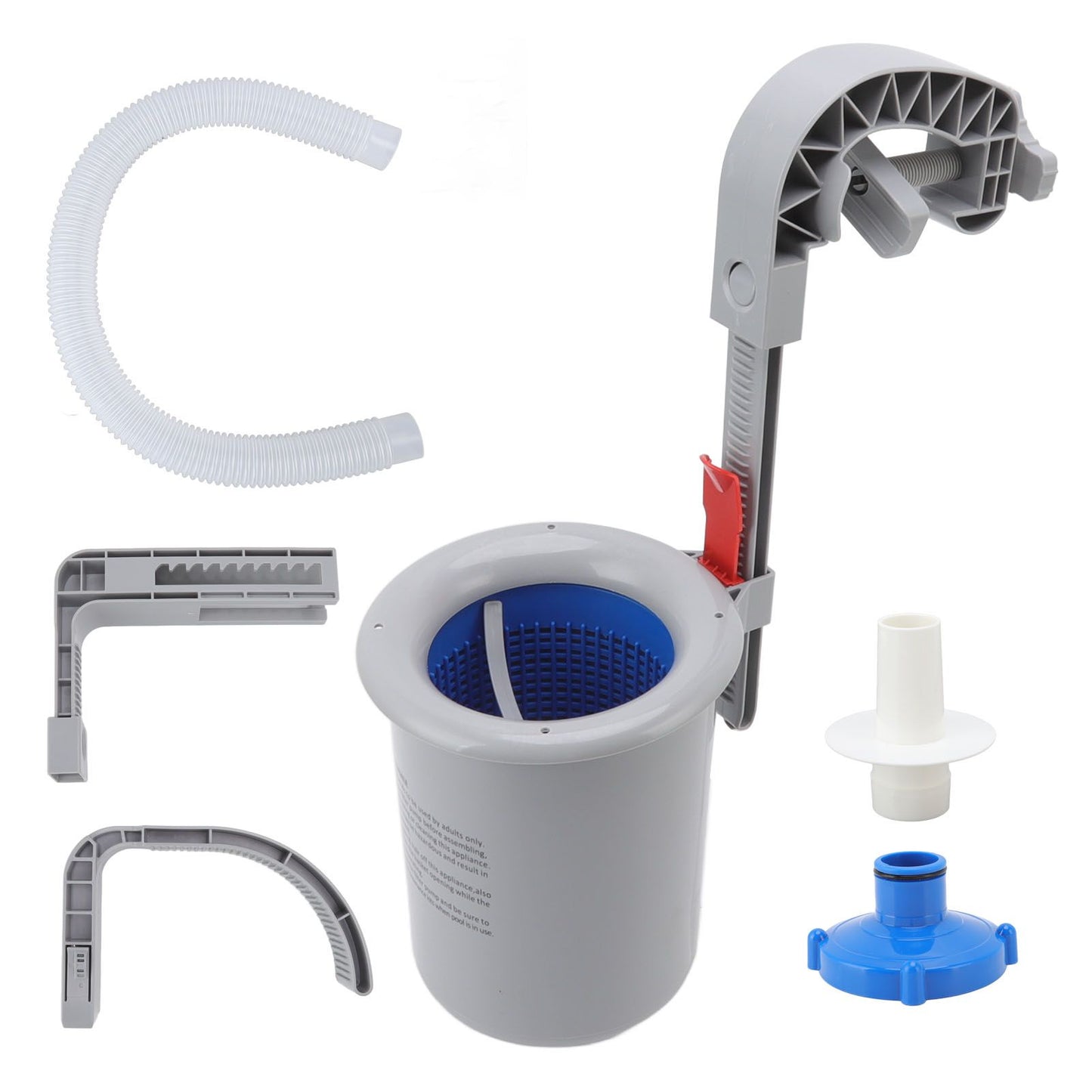 Pool Surface Skimmer Plastic Gray Wall Mounted Automatic Cleaner Filter Debris Collector for Swimming Pool