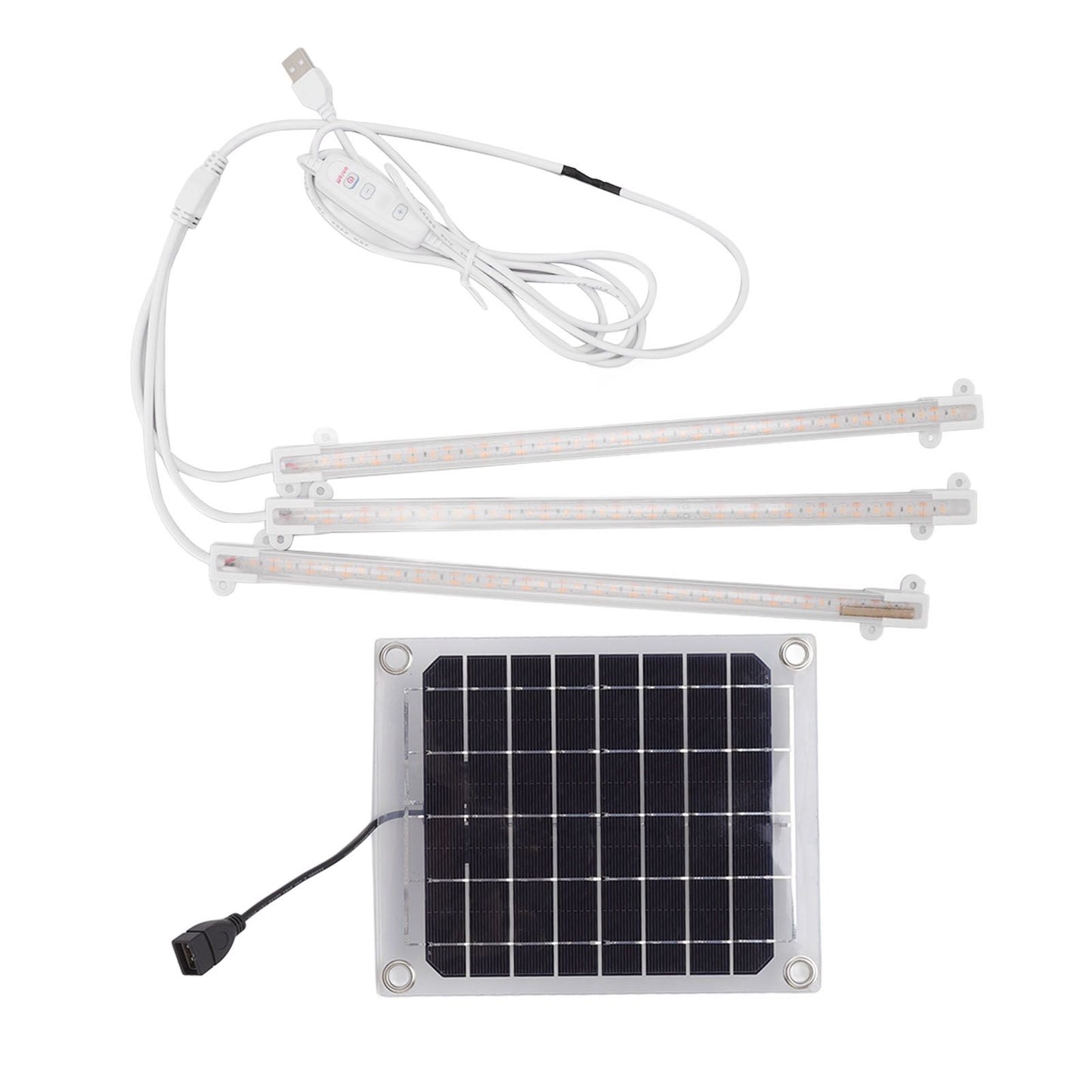 Solar Plant Grow Light LED Plant Grow Light Strip for Balcony Greenhouse Herbs Vegetables Flowers 30W