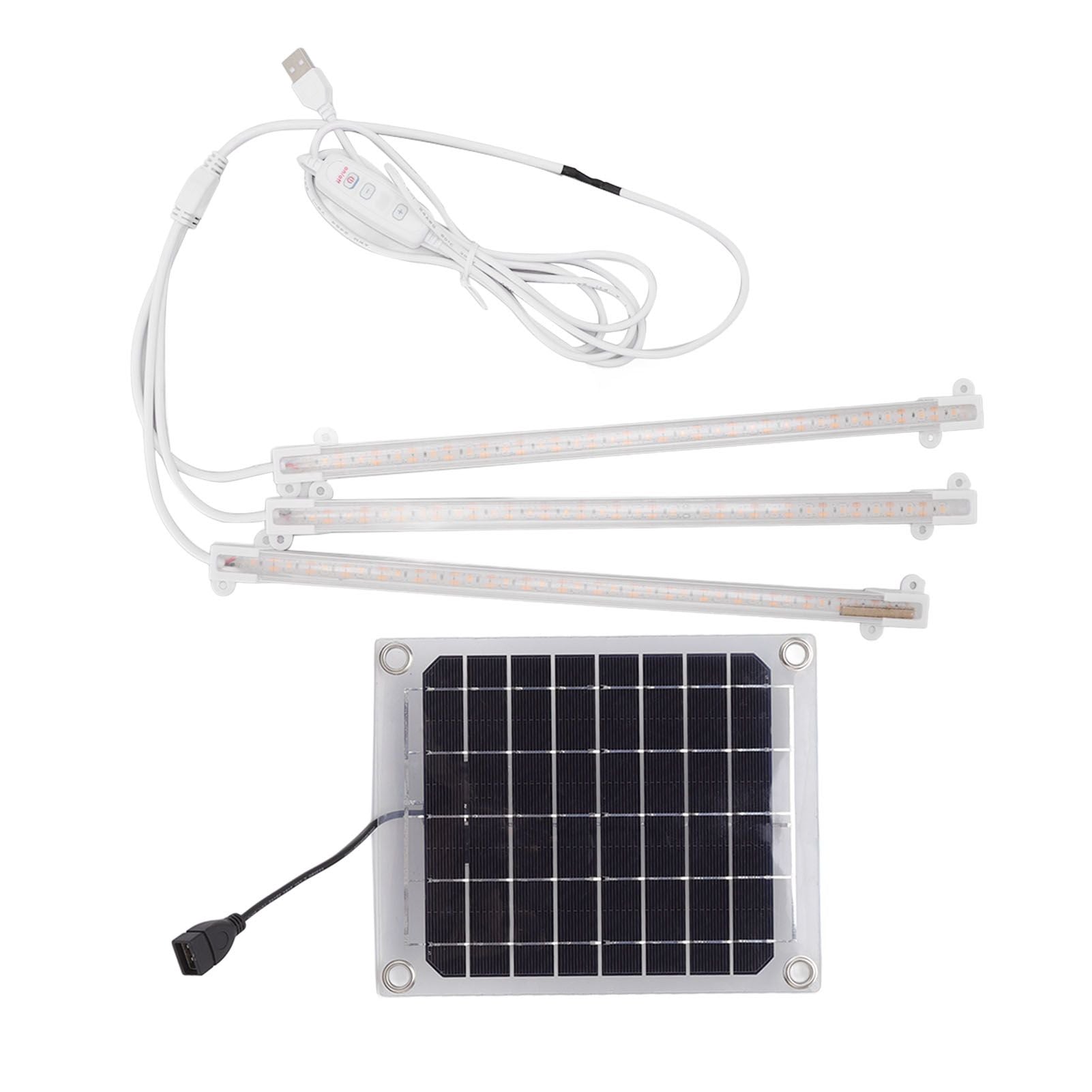 Solar Plant Grow Light LED Plant Grow Light Strip for Balcony Greenhouse Herbs Vegetables Flowers 30W