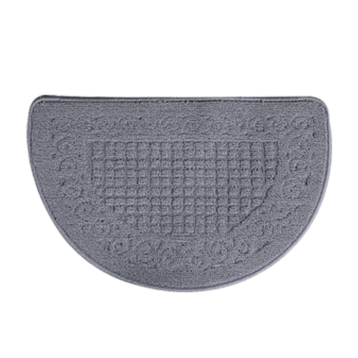 Half Circle Doormat Semicircle Floor Mat Dust Trap Polyester Fiber Strong Absorption Anti Slip for Outdoor Indoor Grey 48x78cm / 18.9x30.7in