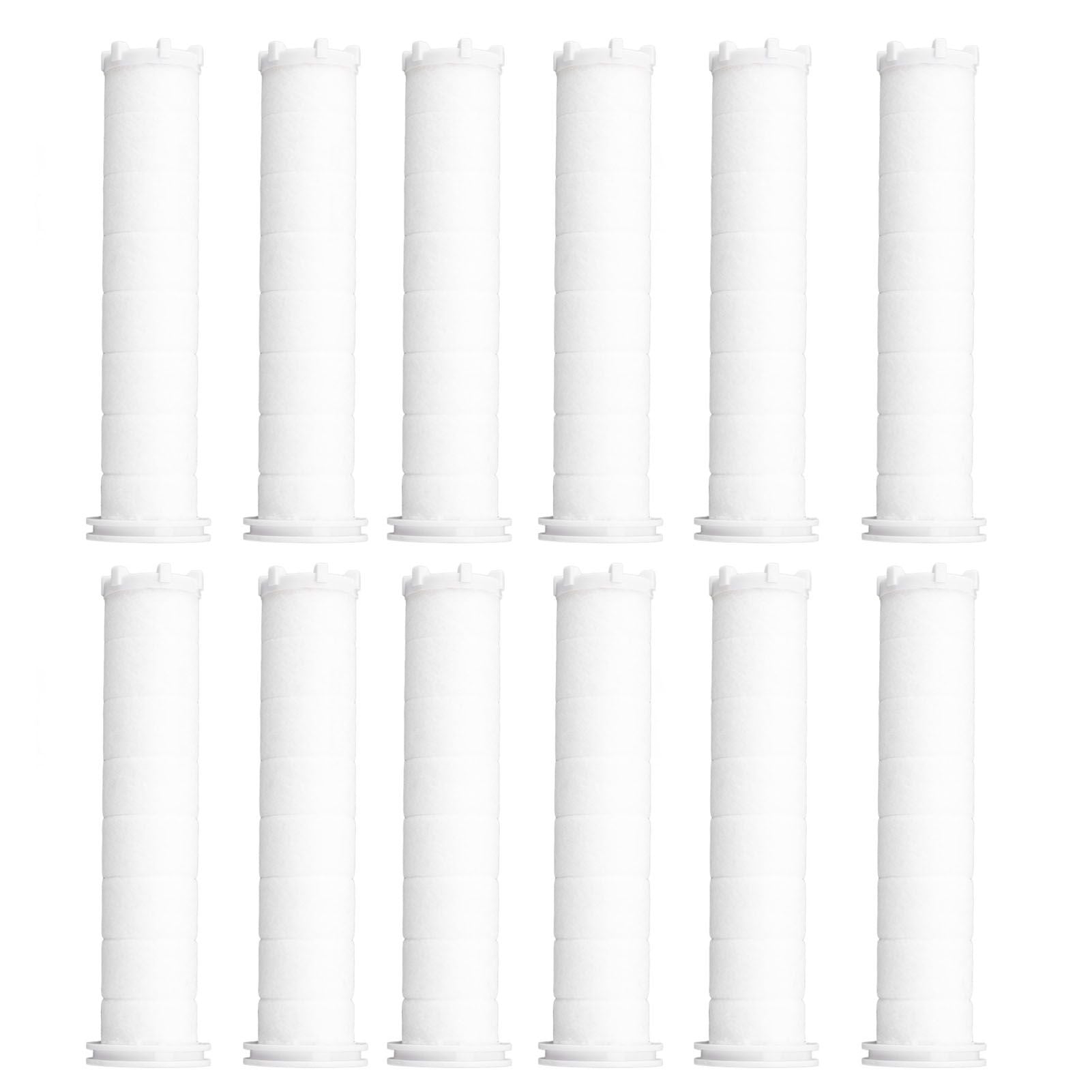 12pcs Shower Head Filter Element PP Cotton White Bath Accessories for Detachable Hydro Shower Head Set