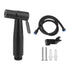 Black 304 Stainless Steel Handheld Pressurized Sprayer with 1.2m Hose and Wall Hook for Toilet Bidet G1/2 Male and Female Thread